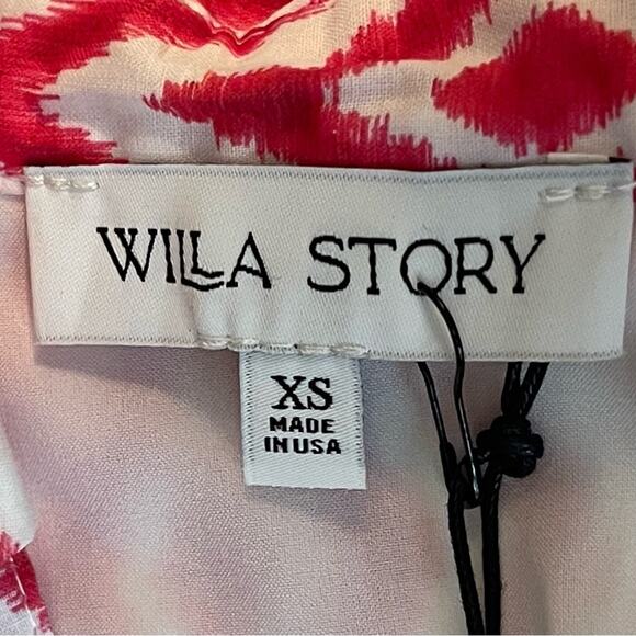 Willa Story Reddish Pink Feminine Coastal Grandma Layla Romper NWT Size XS - Picture 9 of 16